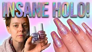 BARRY M Purple & Pink Holographic Polish | Full Application & Results