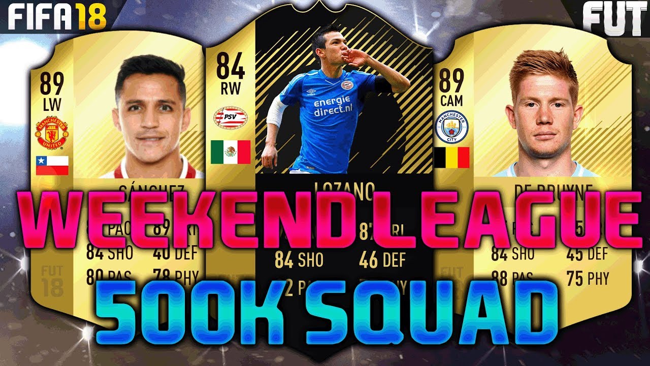 FIFA 18 500K SQUAD BUILDER feat. SANCHEZ, DE BRUYNE, LOZANO SIF - FUT CHAMPIONS TEAM