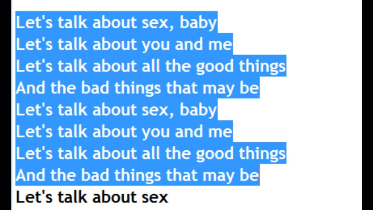 Lets Talk About Sex Lyrics Youtube 