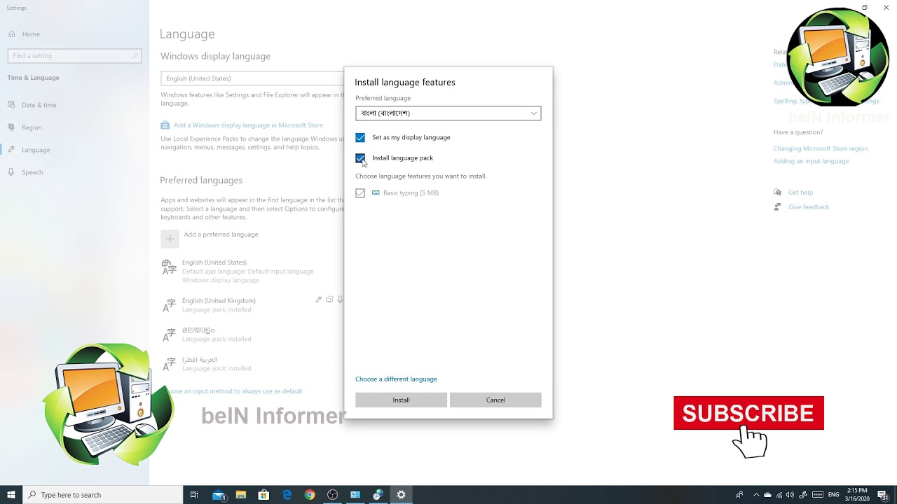 HOW TO CHANGE DESKTOP LANGUAGE SETTINGS