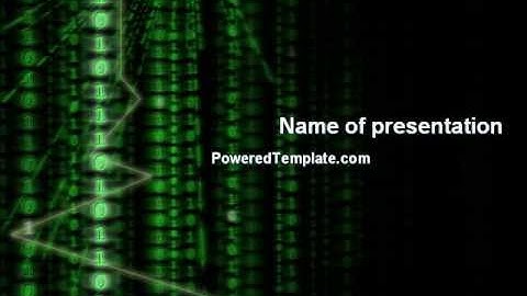 Matrix Code Stream PowerPoint Template by PoweredTemplate.com