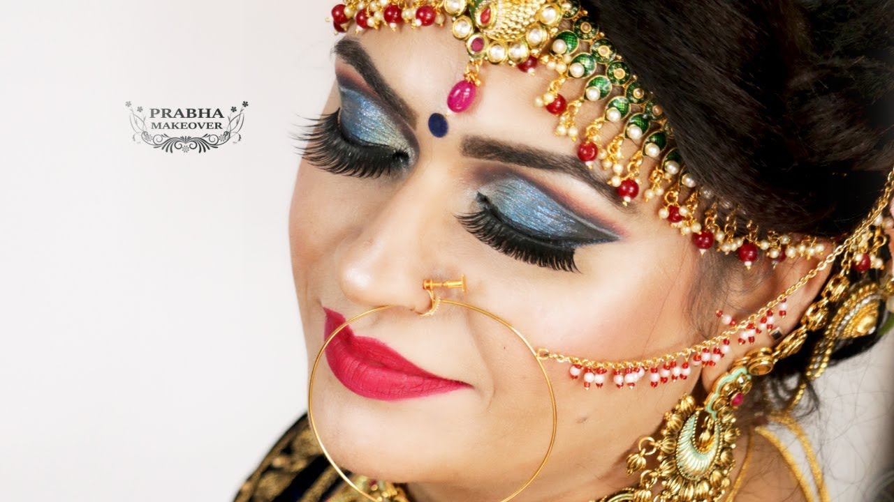 Light Blue Eye Makeup For Reception | Prabha Makeover