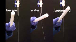charged rod vs hexane/water/isopropanol