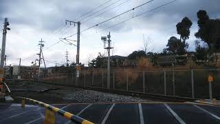 205系　踏切　カンカン　Railroad crossing sound　JR奈良線　複線化　工事　桃山　～　墨染　2021/1/16