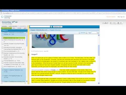 CengageNow for Instructors: Accessing Study Tools instructor-led