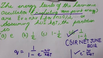 CSIR NET | STATISTICAL THERMODYNAMICS | PARTITION FUNCTION | VIBRATIONAL PARTITION FUNCTION