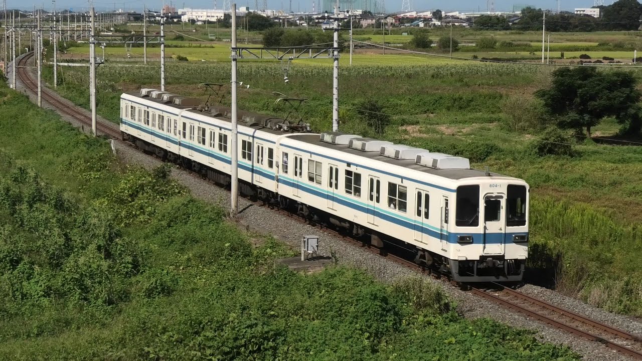 東武8000系800型804F ワンマン館林行 木崎～世良田通過【4K】 - YouTube
