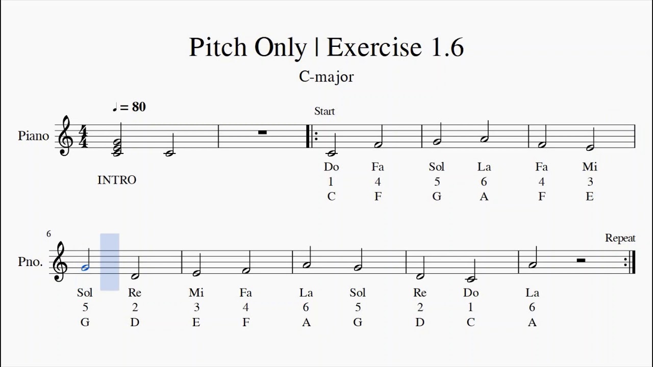 sight-singing-practice-pitch-only-exercise-1-6-youtube