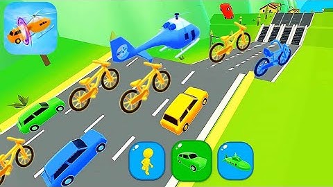 Shape Shifting Gameplay Android IOS Walkthrough Car Helicopter Cycle Motorcycle 🏍🚲🏁
