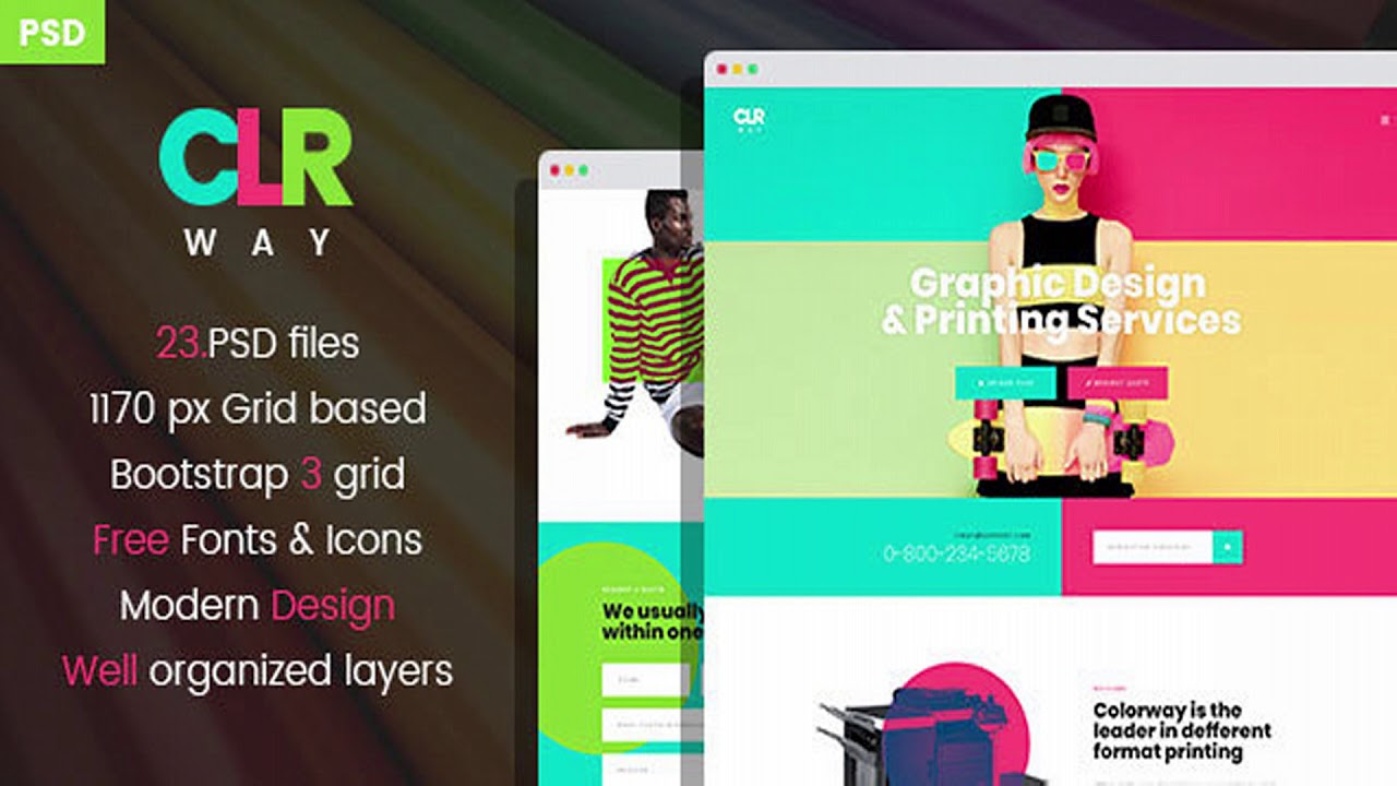 Colorway - Printing & Type Design Services PSD Template | Themeforest Website Templates and Themes