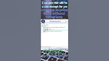 table without any loop| new concept of learning| definately new concept| use of recursion| #shorts