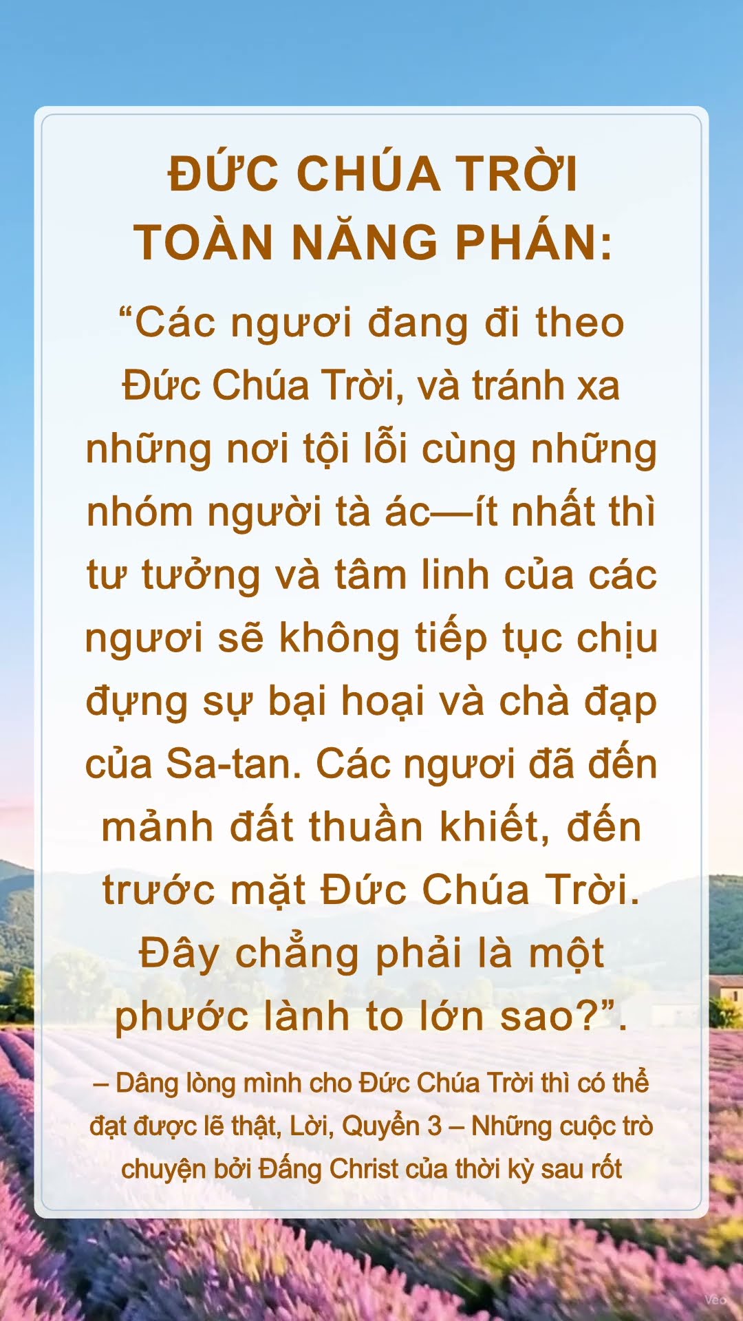 Đừng bỏ lỡ lời Đức Chúa Trời phán với chúng ta