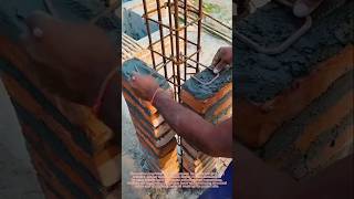 Brick Column Hack Trick #BrickHack #ConstructionTrick #MasonryWork #BrickColumn #BuildingSkills