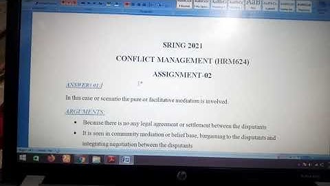 conflict management hrm624 assignment 2 solution