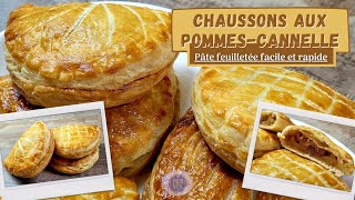 CHAUSSONS AUX POMMES (avec pâte feuilletée facile et rapide). Meilleurs que chez le boulanger !