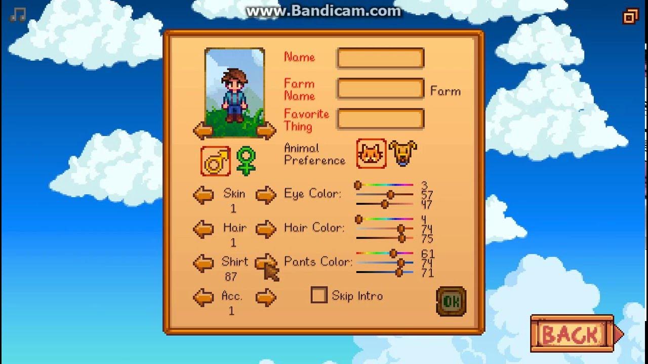 Stardew Valley Character Creation YouTube