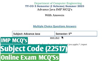 22517 Online Exam MCQ
