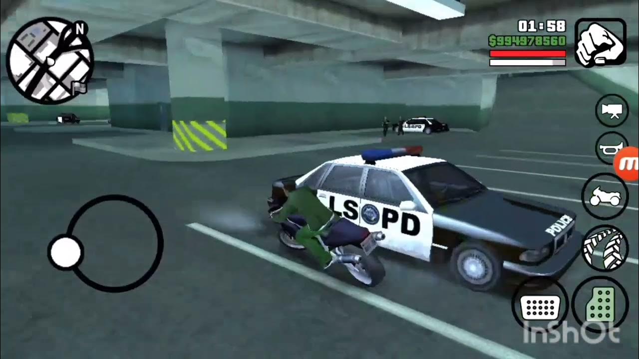 invadindo o pátio da polícia🚔 do GTA San Andreas YouTube