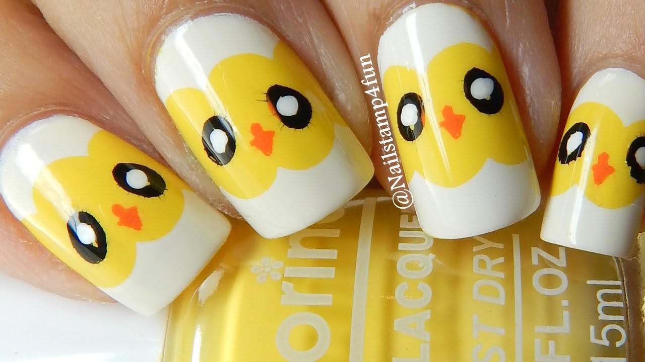 Cute Chicks Easter Nails Nail Stamping YouTube