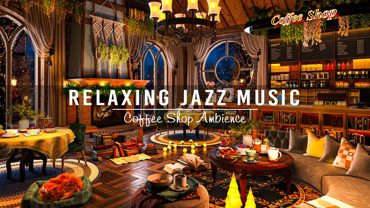 ⁣Soft Jazz Instrumental Music ☕ Cozy Coffee Shop Ambience ~ Relaxing Jazz Music for Studying, Working