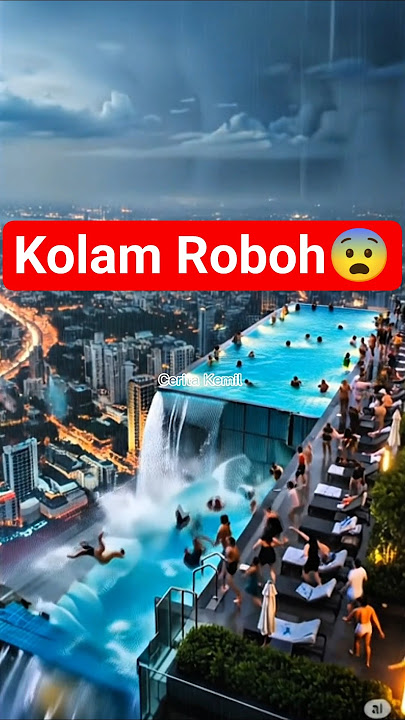 Kolam Renang di Atas Gedung Ini Tiba-Tiba Ambrol Saat Hujan Deras!😱 #Shorts