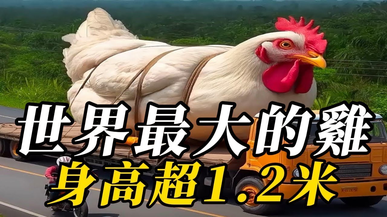盤點世界最大，最大的雞身高超1米，全雞宴才能將其完全享用！巨型鳥類身高接近3米，連獅子都能壹腳殺死！巨型老虎是雜交品種體重近半噸，99%的人沒見過！#动物 #animals #知识渊博 #科普