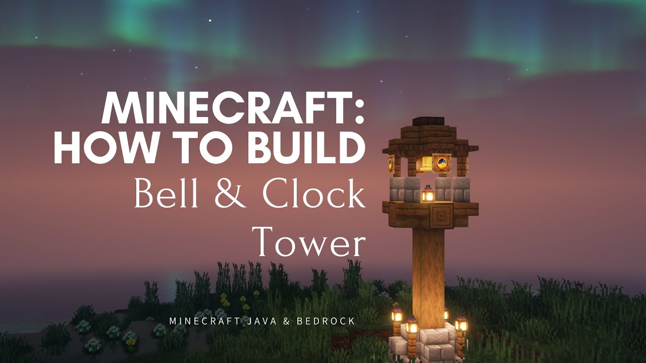 minecraft-how-to-build-a-bell-clock-tower-youtube