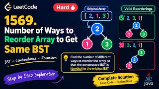 LeetCode 1569 | Number of Ways to Reorder Array to Get Same BST | Java | Hard | Step-by-Step