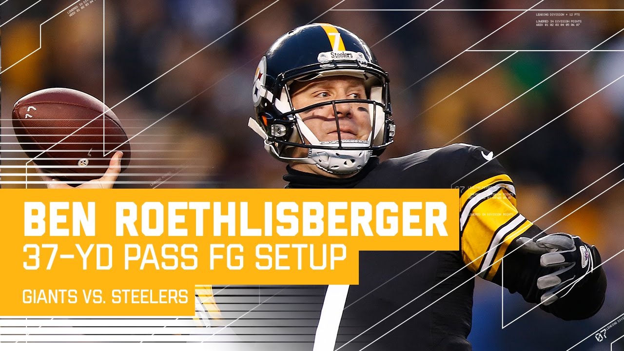 Steelers Force Safety & Big Ben Hits Green for 37 Yards to Set Up FG | Giants vs. Steelers | NFL