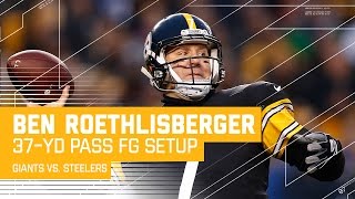 Steelers Force Safety & Big Ben Hits Green for 37 Yards to Set Up FG | Giants vs. Steelers | NFL