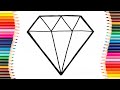 How to Draw a Diamond Step by Step Drawing. Glitter