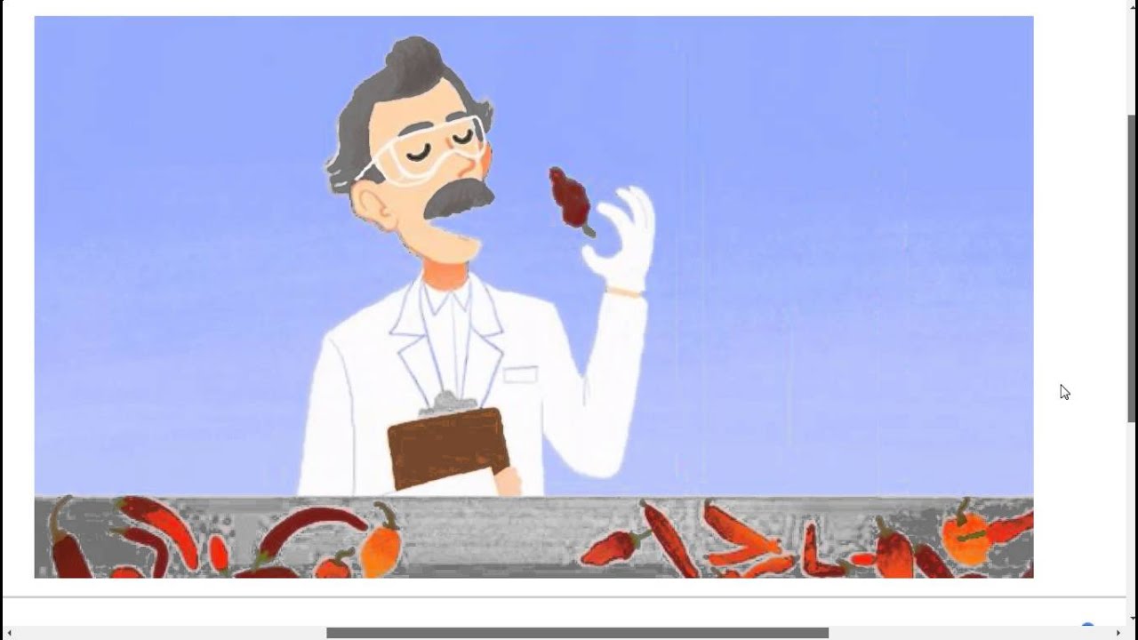 Wilbur Scoville's 151st Birthday Doodle - Google Doodles