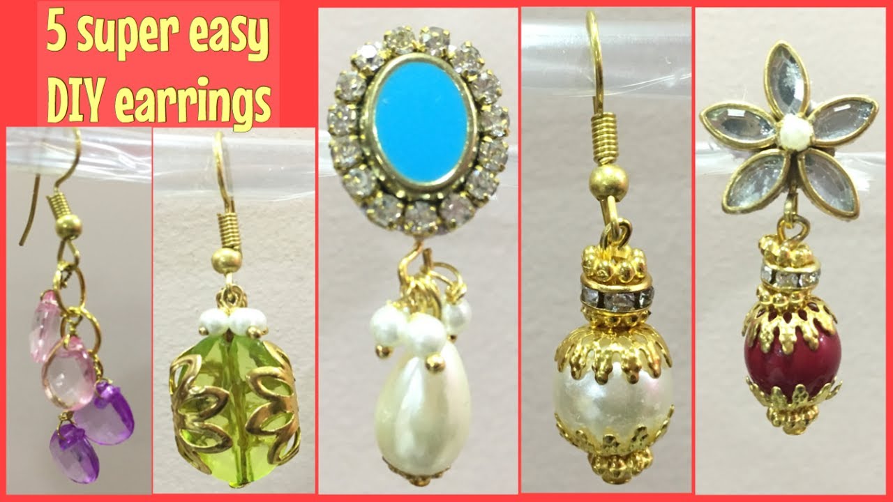 valentines day cast 5 Super easy DIY earrings || How to make earrings at home || DIY