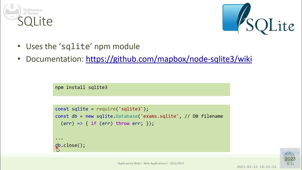 WA1-2023-L07: Asynchronous programming. SQLite. - YouTube