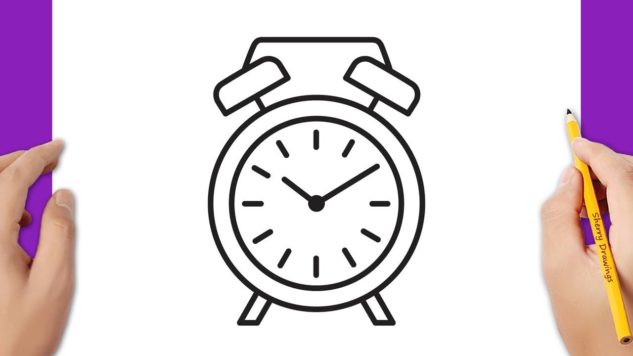 Alarm clock drawing Vectors  Illustrations for Free Download  Freepik