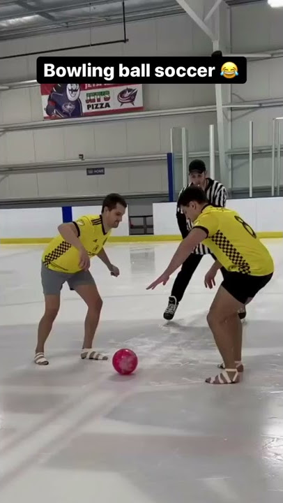 Bowling ball soccer on ice 😂😅 | #shorts