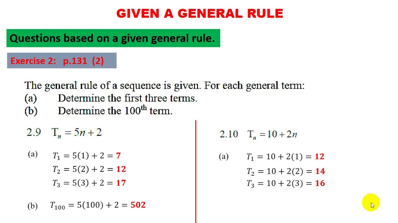 NUMBER PATTERNS Finding A General Term YouTube NUMBER PATTERNS Finding A General Term YouTube