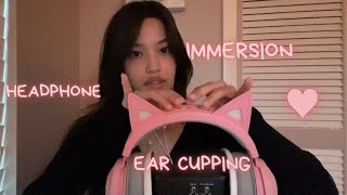 ASMR 3dio Ear Cupping, Ear to Ear Whispering ✨Headphone Immersion