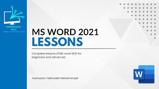 MS Word 2021 Lessons - File Tab