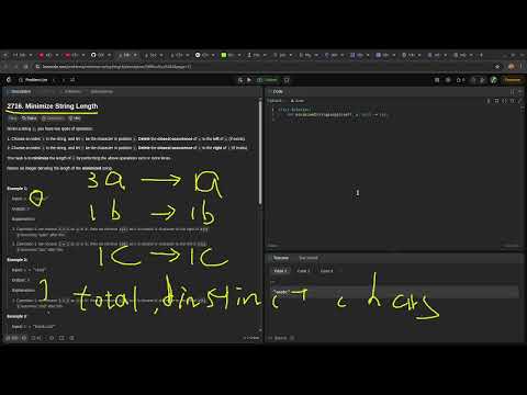Leetcode easy problem 2716. Minimize String Length | devops python practice