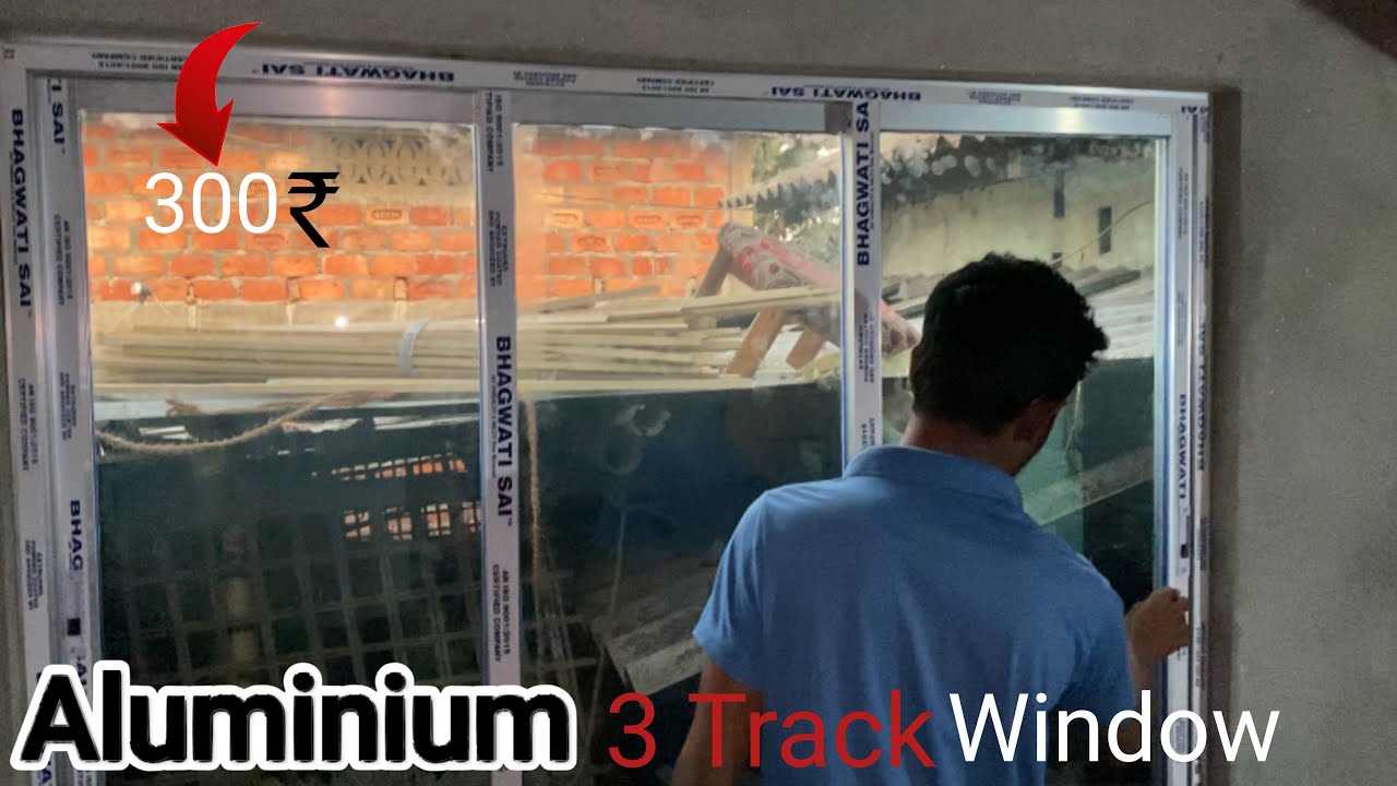 How to make Aluminium 3 Track window | एल्मुनियम ३ ट्रैक विंडो कैसे बनती इै । 