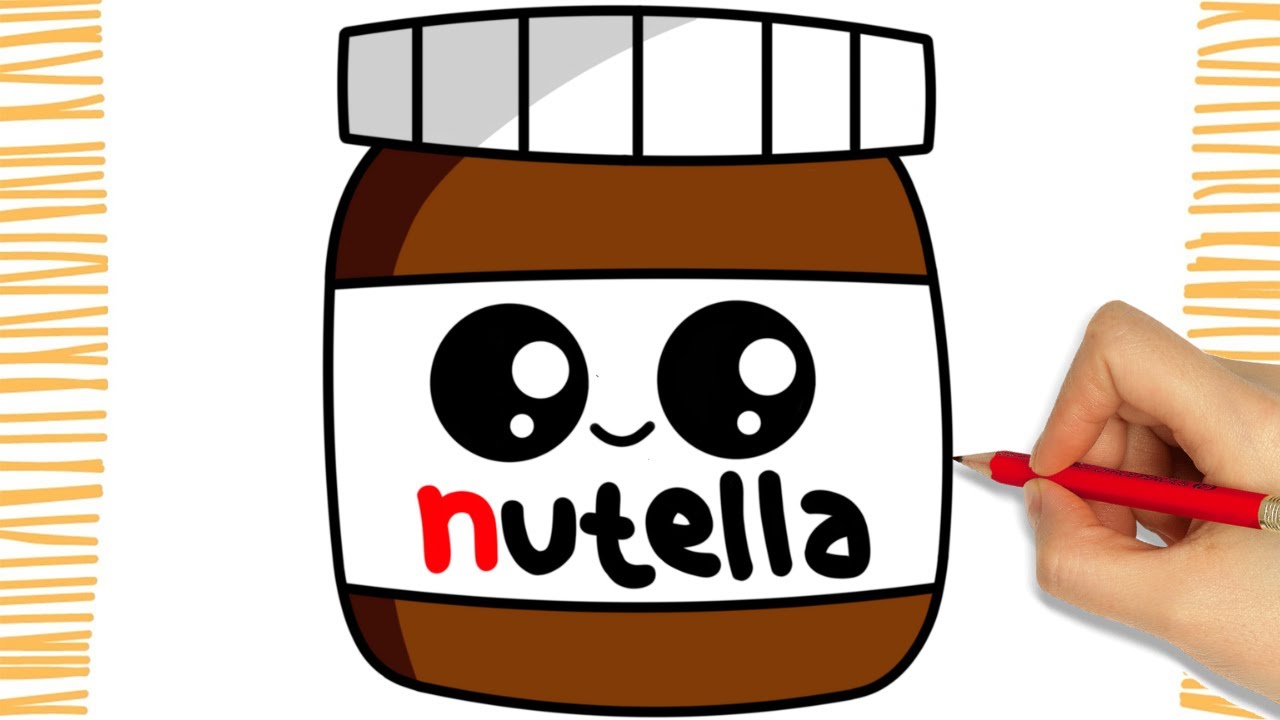 Como Desenhar um pote de nutella kawaii