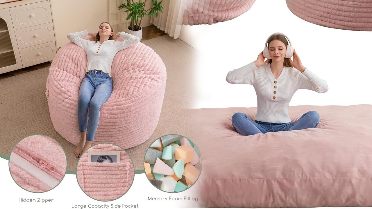 Counter Menger/Giant Convertible Bean Bag Chair Bed – Relax, Lounge, or Sleep in Total Comfort!
