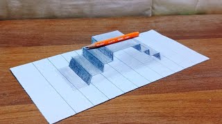 easy 3d drawing on paper for beginners // easy 3d illusion art step by step // how to draw