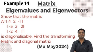 Show that the matrix A is diagonalisable. Find the transforming Matrix and diagonal matrix