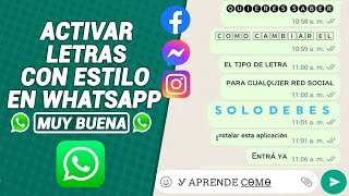 Como Cambiar el Estilo de LETRA para WhatsApp, Facebook, Messenger y Instagram