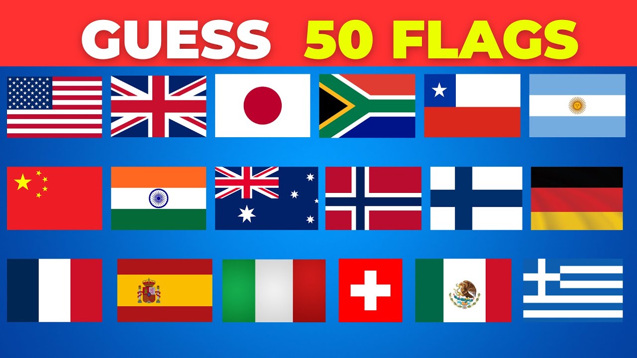 Guess The Flag Quiz | World Flags Challenge (50 Countries)