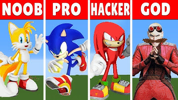 MINECRAFT NOOB vs PRO vs HACKER vs GOD Minecraft Pixel art Sonic The Hedgehog  Animation