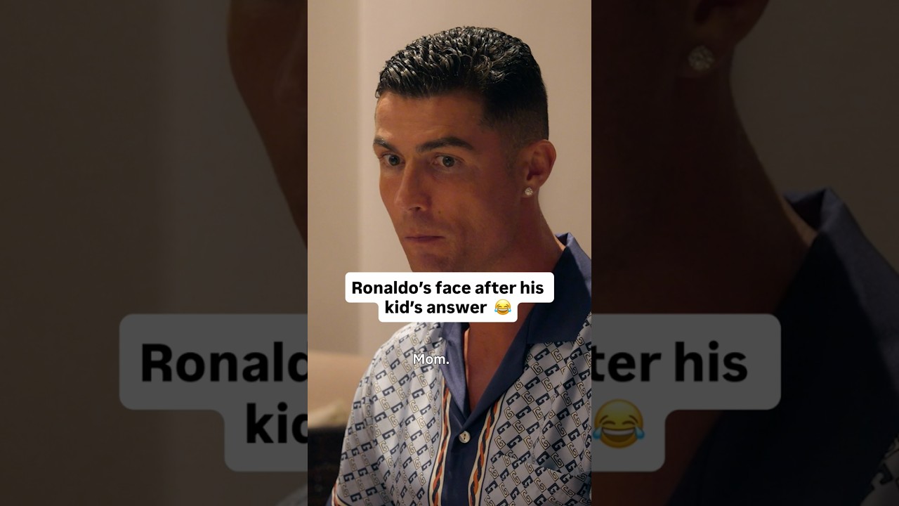 Ronaldo was shocked after his kid's answer 😂 #Ronaldo