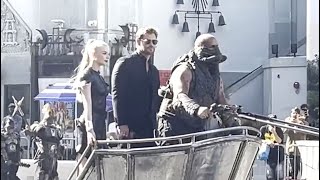 Anya Taylor-Joy And Chris Hemsworth Arrive On A Bike Chariot For Furiosa Promo At Jimmy Kimmel Live